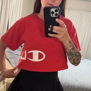 Champion Bold Red Women's Crop Top